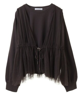 Green Parks ＳＥＴ２点　チュールベスト＋ロンＴＥＥ Dark Gray