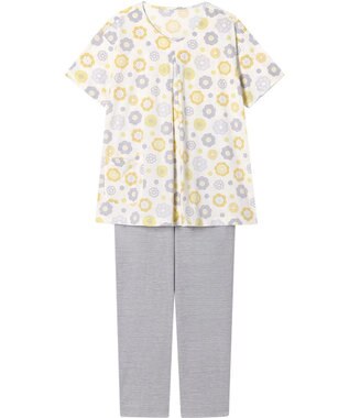 Wing パジャマ 綿100%(本体) 天竺素材 5分袖 半袖 長ズボン レディース EP8045 ウイング／ワコール