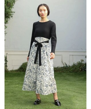 Green Parks ・ＥＬＥＮＣＡＲＥ　ＤＵＥ　リブ×フラワーキリカエワンピ