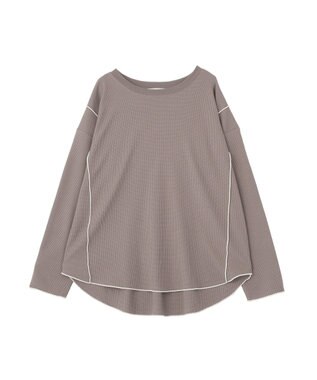 AMERICAN HOLIC 【WEB限定】ワッフル配色メロープルオーバー Charcoal Gray