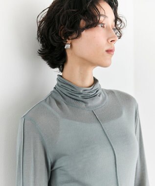 #Newans 【ストレッチ】【カシミヤ混】カシミヤシルクジャージー セージ