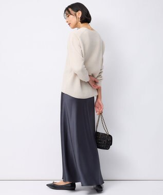 23区 【洗える】ウールカシミヤ Vネック ニット ベージュ系