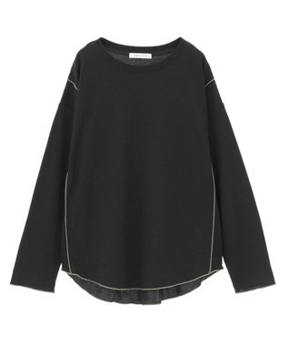 AMERICAN HOLIC 【WEB限定】ワッフル配色メロープルオーバー Black