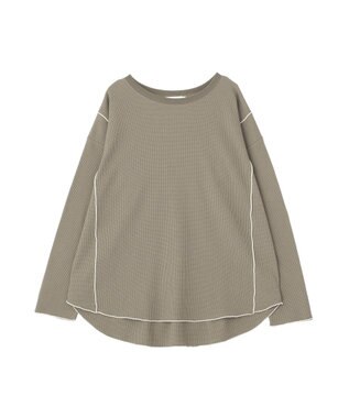 AMERICAN HOLIC 【WEB限定】ワッフル配色メロープルオーバー Khaki
