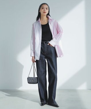 UNFILO L 【WEB限定カラー】コットン オーバーシャツ ピンク