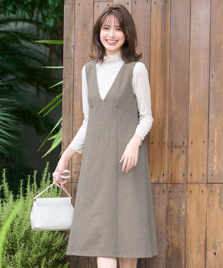 any SiS L 【洗える】カットツイード ジャンパースカート