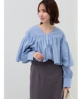Te chichi ビッグフリルブラウス ブルー