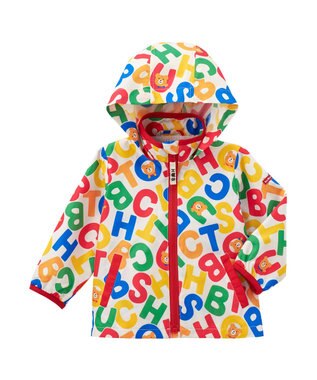 MIKI HOUSE HOT BISCUITS 【80-120cm】 ロゴ総柄 ウインドブレーカー マルチカラー