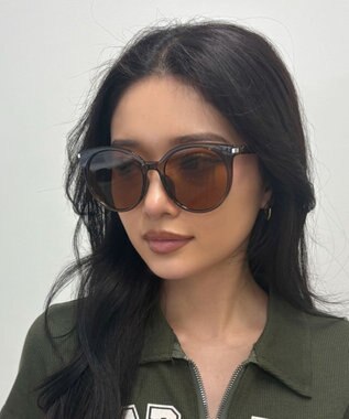 WEGO BIGボストンカラーレンズアイウェア ブラウン