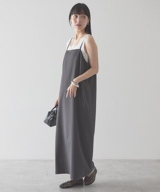 AMERICAN HOLIC 【2点セット・マルチ機能】フリルジレ＋Iラインワンピース Charcoal Gray