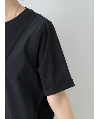 earth music&ecology プリーツドッキングチュニック Black