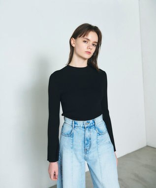 GRACE CONTINENTAL リブニットトップ ブラック