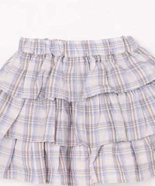 ANY KIDS 【洗濯機可能】ティアード チェックスカパン ブラウン