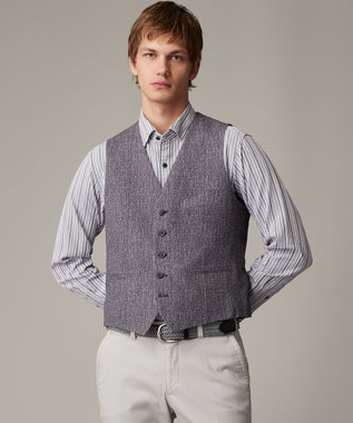 JOSEPH ABBOUD 【キングサイズ・オーガニックコットン使用】 オーガニックコードストライプ シャツ ネイビー系1