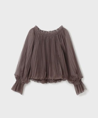 GRACE CONTINENTAL チュールプリーツトップ ブラウン
