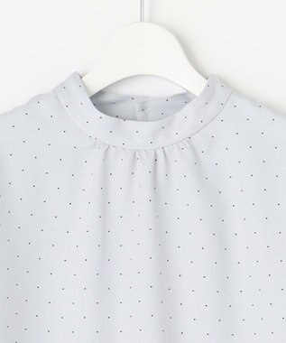 J.PRESS LADIES 【洗える・吸水速乾】 ライトアムンゼンドットPT リボン ブラウス サックスブルー系5