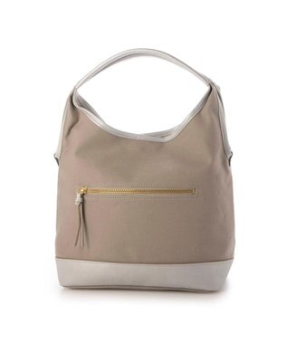 UNBILLION ペルケ perche / 姫路レザー×パラフィンキャンバス2wayトートS ライトグレー