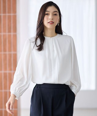 ANY L プリーツブラウス オフ