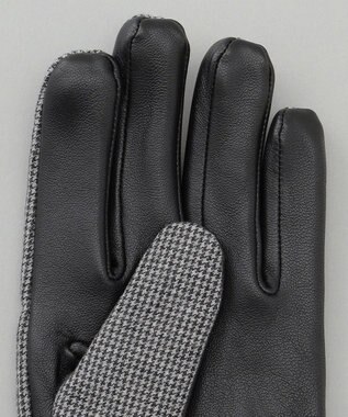 GOTAIRIKU 【スマホ対応】DRAGO/ドラゴ ウールシープレザーコンビ グローブ＿柄 グレー千鳥柄