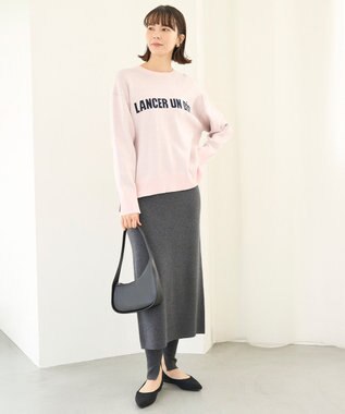 UNFILO ナローライン ニットスカート チャコール