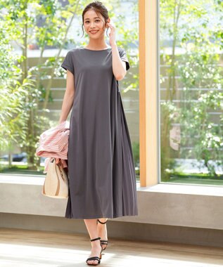 ANY SIS L プリーツ加工 ワンピース スレート