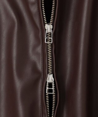 UNFILO MENS アラエルレザーライク ブルゾン ダークブラウン