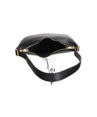 INTER-CHAUSSURES 【CHRISTIAN VILLA】ミディアムサイズレザーホーボーバッグ ブラック