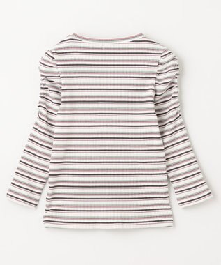 ANY KIDS 七分袖 テレコボーダー Tシャツ エクリュ系