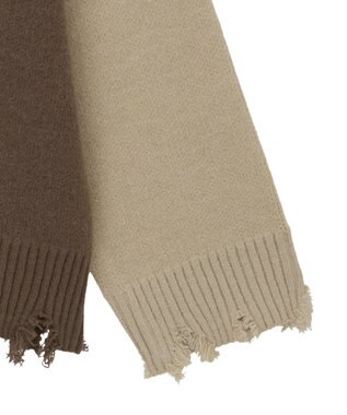 Green Parks VILLAINS/スカー/ダメージラグラン配色ニット Brown