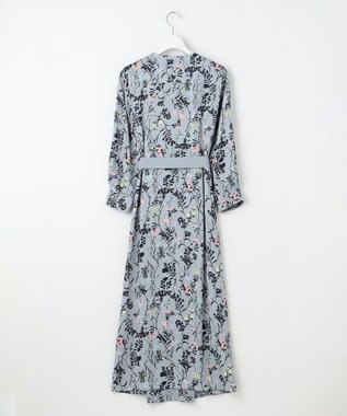 自由区 S 【WEB&一部店舗限定】ハーバルフロープリント8分袖 ワンピース グレイッシュミントベース