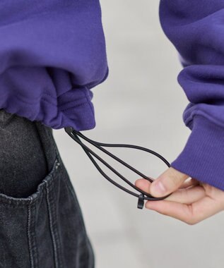 WEGO 【ユニセックス着用ITEM/MLサイズ展開/裏起毛】ショートドロストヘンリーネックプルオーバー パープル