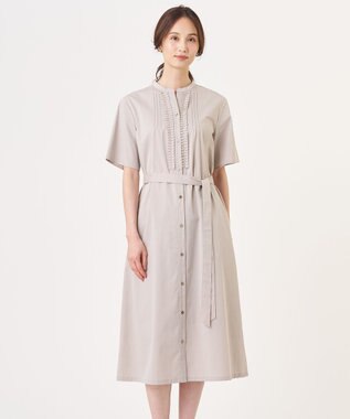 J.PRESS LADIES 【一枚で着映え】ライトタフタ タックプリーツ ワンピース
