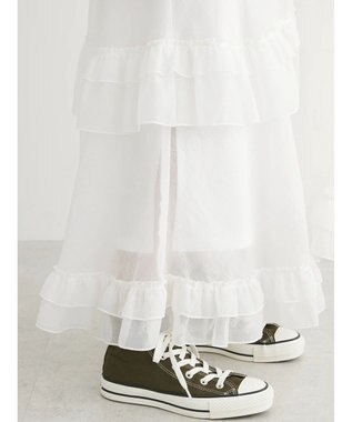 Green Parks ・ＥＬＥＮＣＡＲＥ　ＤＵＥ　シアーフリルティアードスカート Off White