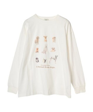 earth music&ecology アソートアニマルプリントロンＴｅｅ Brown