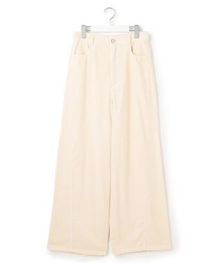 23区 S 【滝沢眞規子さん着用/洗える】コットン コーデュロイ ワイド パンツ ホワイト系