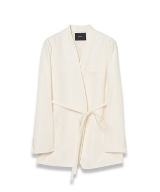 JOSEPH ソフトコットンシルク　ノーカラージャケット Ivory