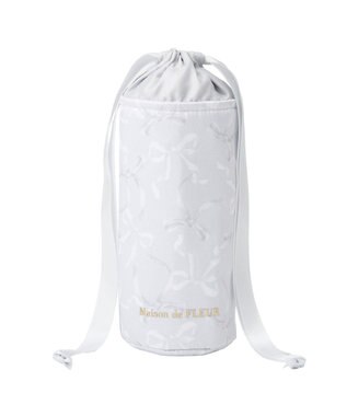 Maison de FLEUR 【保冷機能付き】リボン柄巾着ボトルケース Blue