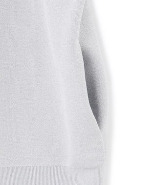 ICB L 【洗える】コットンポリエステルスムース ニットブルゾン シルバー系