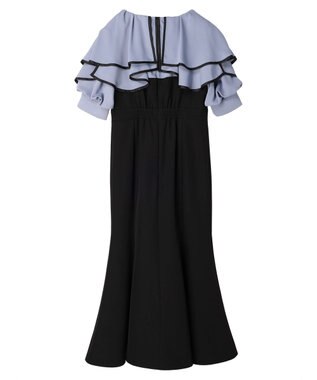 earth music&ecology パイピング衿付きドッキングワンピース Black