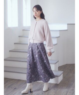 earth music&ecology ミニシャギーパールボタンカーディガン Light Pink