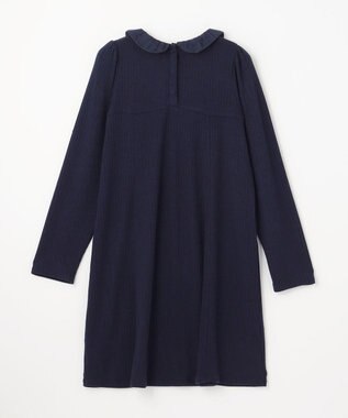 組曲 KIDS 【150-160㎝】バイカラーニットソー ワンピース ネイビー系