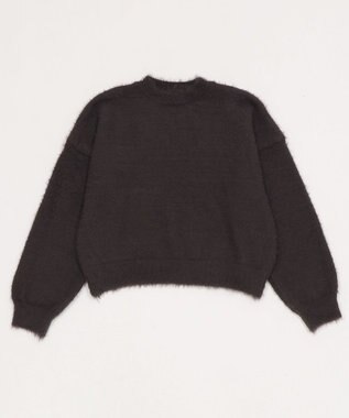 WEGO シャギーニットプルオーバー ブラック中濃色