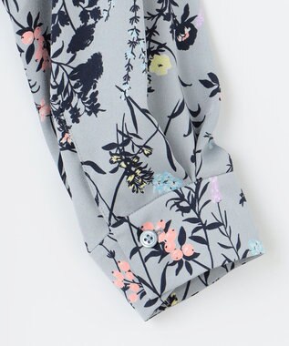 自由区 S 【WEB&一部店舗限定】ハーバルフロープリント8分袖 ワンピース グレイッシュミントベース