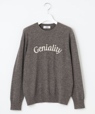 J.PRESS LADIES 【洗える】CASHMERE BLEND ロゴ ニット グレー系