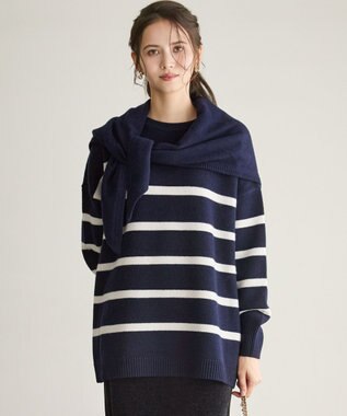 23区 【SLOW/一部店舗限定】ソフトウール ボーダー ニット