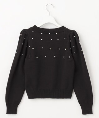 Feroux パール×ビジュー ニット ブラック系