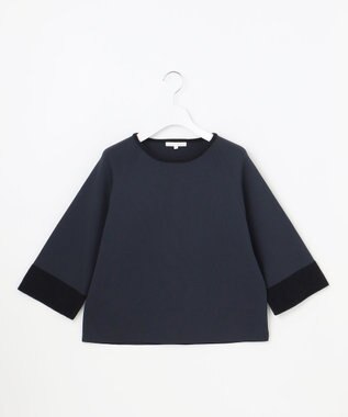 自由区 L モールブロッキング ニット ネイビー