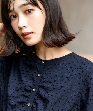 ANY SIS エンブロイダリー ワンピース ネイビー