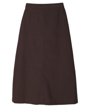 Green Parks 綿麻混台形マキシスカート Brown