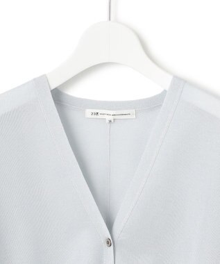 23区 【洗える】シャイニーシアー ドルマンスリーブ カーディガン スカイブルー系